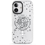 iPhone 16 Pro Max Pisces Emblem - Transparent Design Black Impact Phone Case