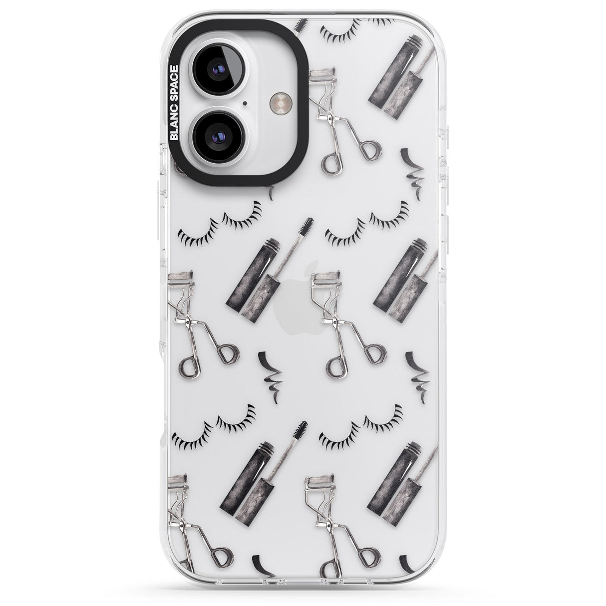 iPhone 16 Pro Max Eyelash Makeup Pattern Black Impact Phone Case