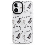 iPhone 16 Pro Max Eyelash Makeup Pattern Black Impact Phone Case