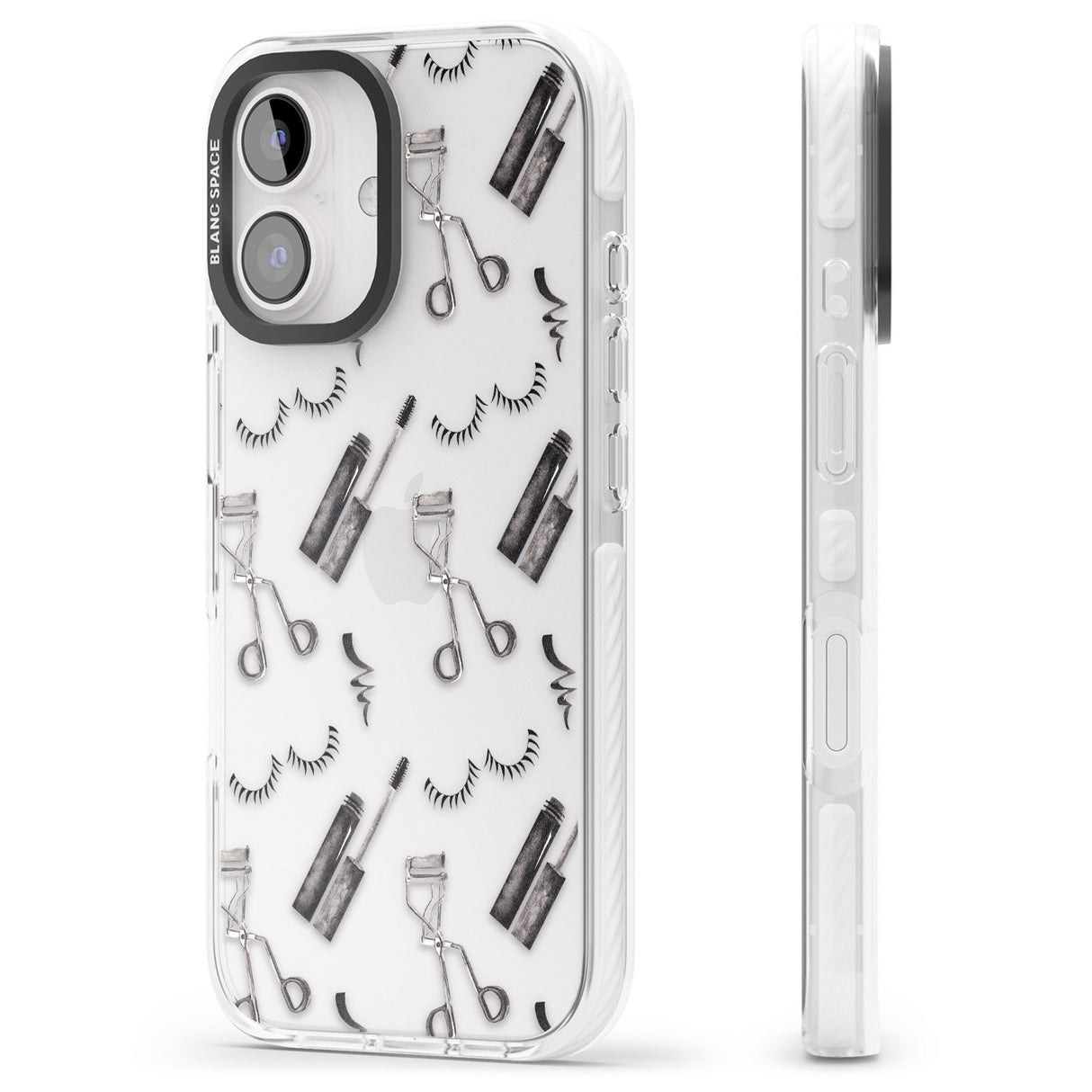 iPhone 16 Pro Max Eyelash Makeup Pattern Black Impact Phone Case