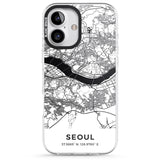 iPhone 16 Pro Max Map of Seoul, South Korea Black Impact Phone Case