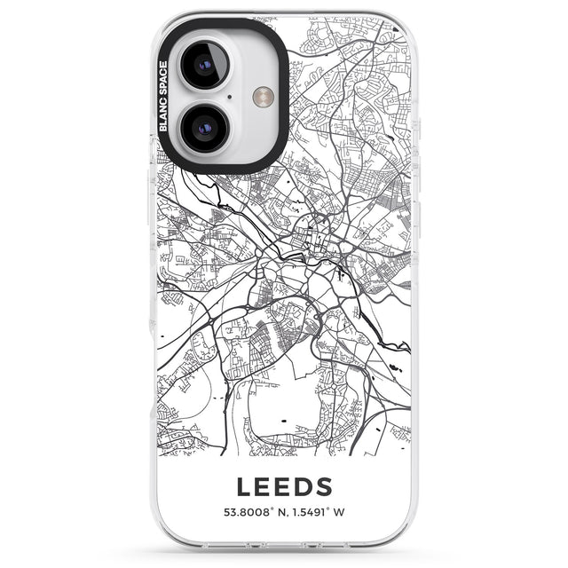 iPhone 16 Pro Max Map of Leeds, England Black Impact Phone Case