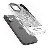 iPhone 16 Pro Max Map of Chicago, Illinois Black Impact Phone Case