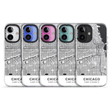 iPhone 16 Pro Max Map of Chicago, Illinois Black Impact Phone Case