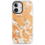 iPhone 16 Pro Max Orange Marbled Paper Pattern Black Impact Phone Case