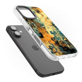 iPhone 16 Pro Max Gold Green Marble Black Impact Phone Case