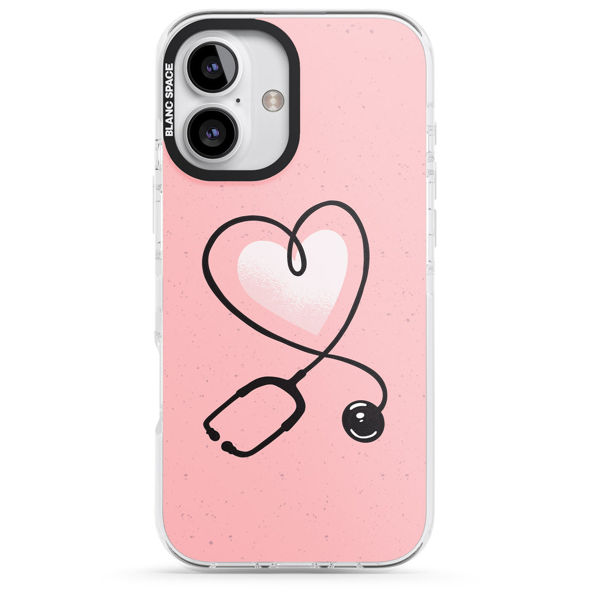 iPhone 16 Pro Max Medical Inspired Design Stethoscope Heart Black Impact Phone Case