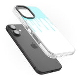 iPhone 16 Pro Max Melted Effect: Teal & White Black Impact Phone Case