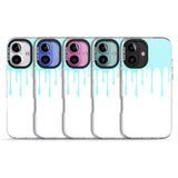 iPhone 16 Pro Max Melted Effect: Teal & White Black Impact Phone Case