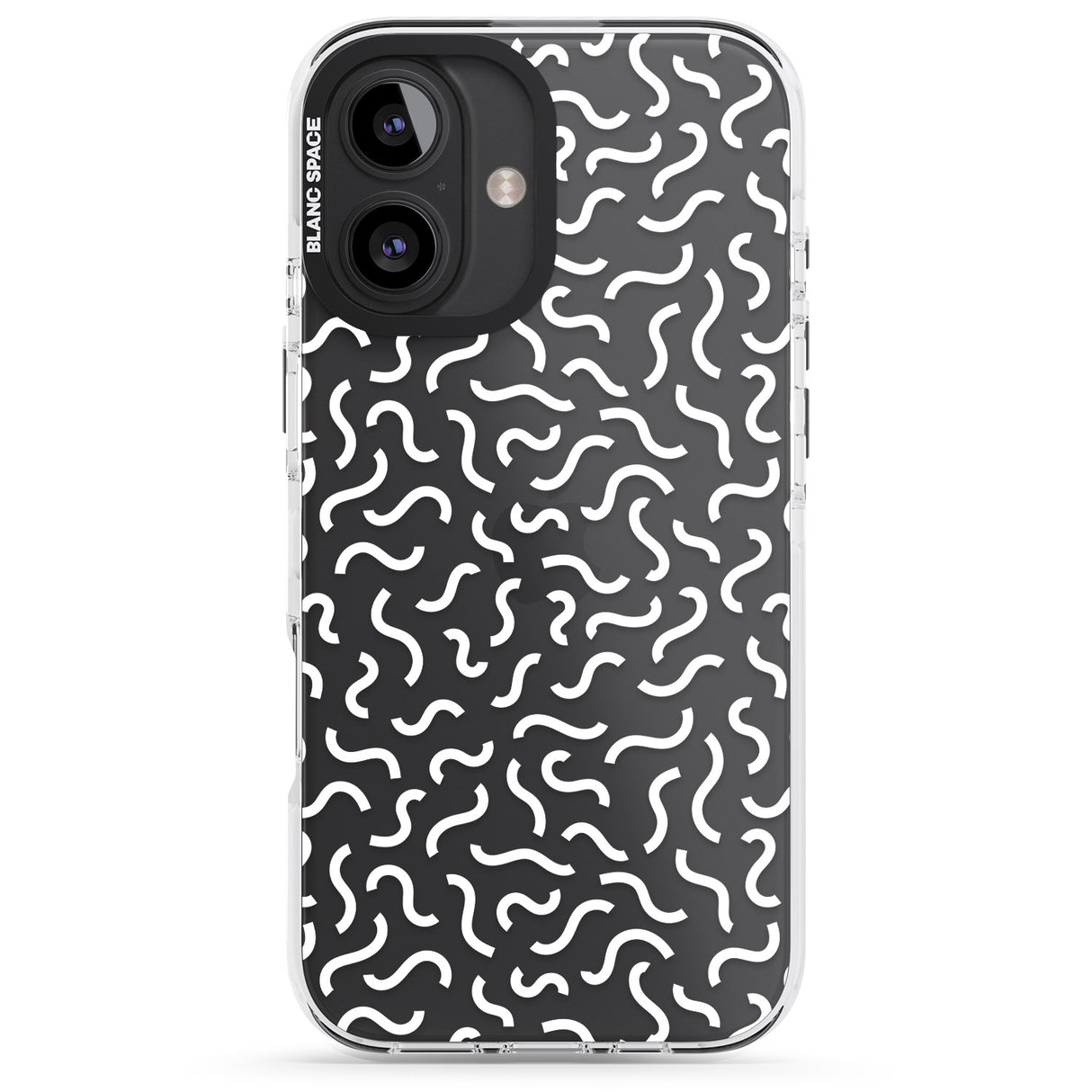 White Wavy Squiggles Memphis Retro Pattern Design