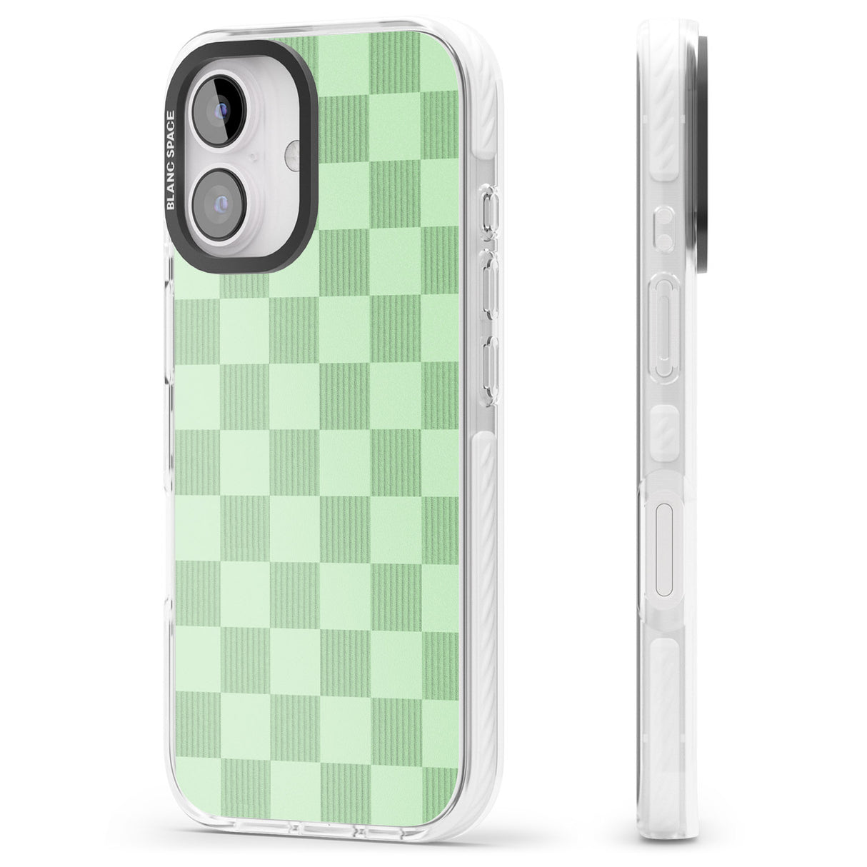 iPhone 16 Pro Max SEAFOAM CHECKERED Black Impact Phone Case + Magsafe