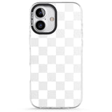 iPhone 16 Pro Max WHITE CHECKERED Black Impact Phone Case + Magsafe