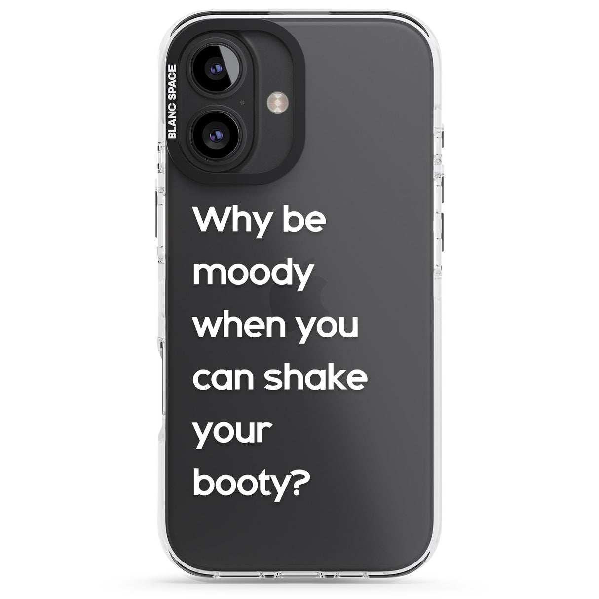 iPhone 16 Pro Max Why be moody? (White) Black Impact Phone Case