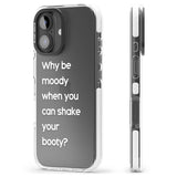 iPhone 16 Pro Max Why be moody? (White) Black Impact Phone Case