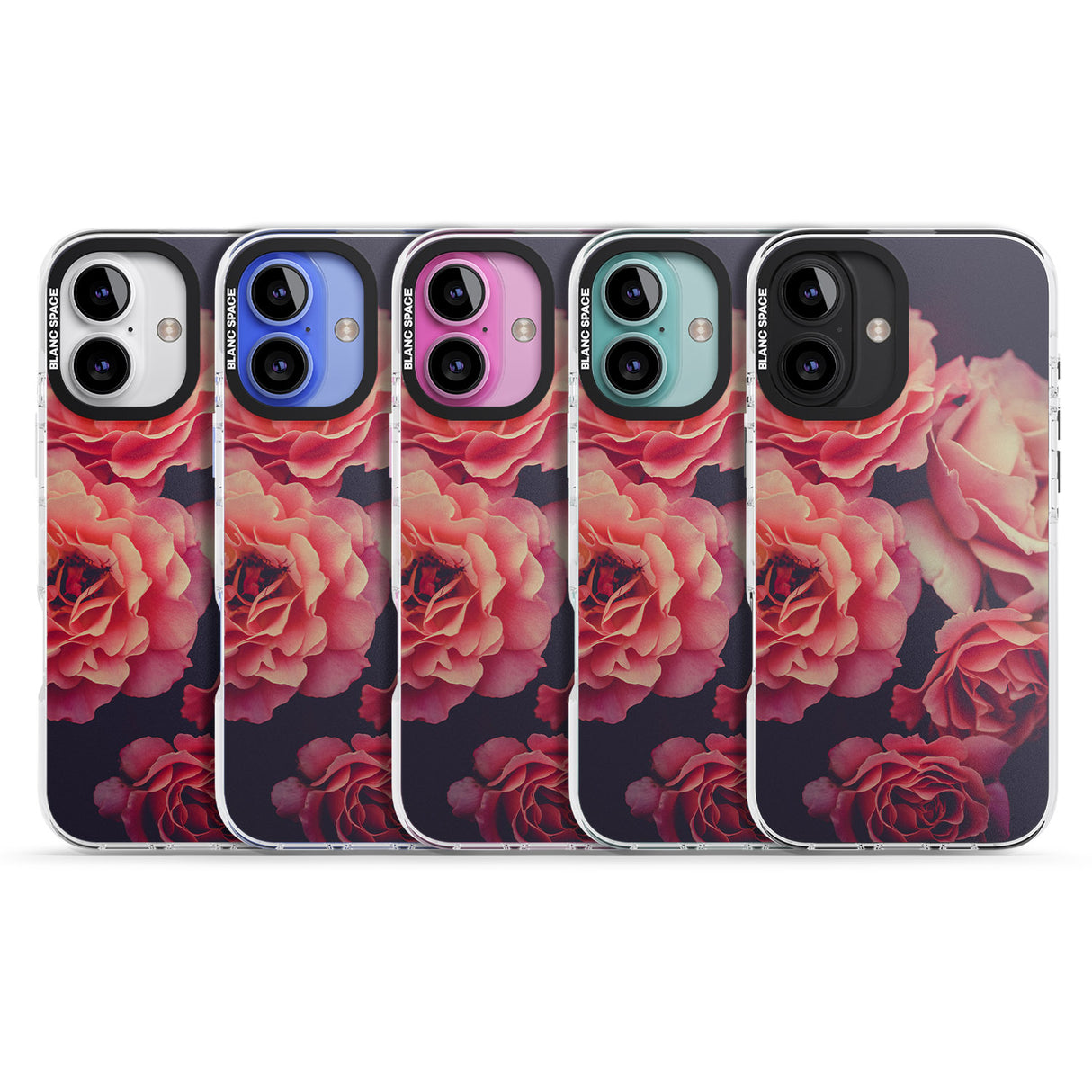 iPhone 16 Pro Max Pink Roses Photograph Black Impact Phone Case