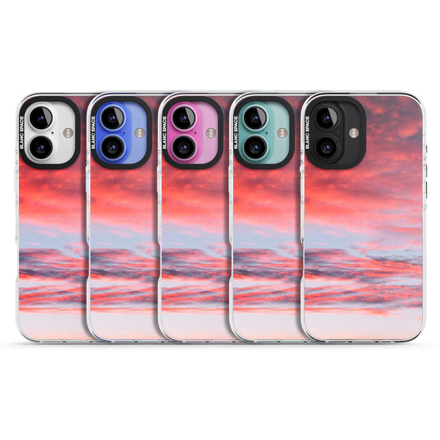 iPhone 16 Pro Max Pink Cloudy Sunset Photograph Black Impact Phone Case