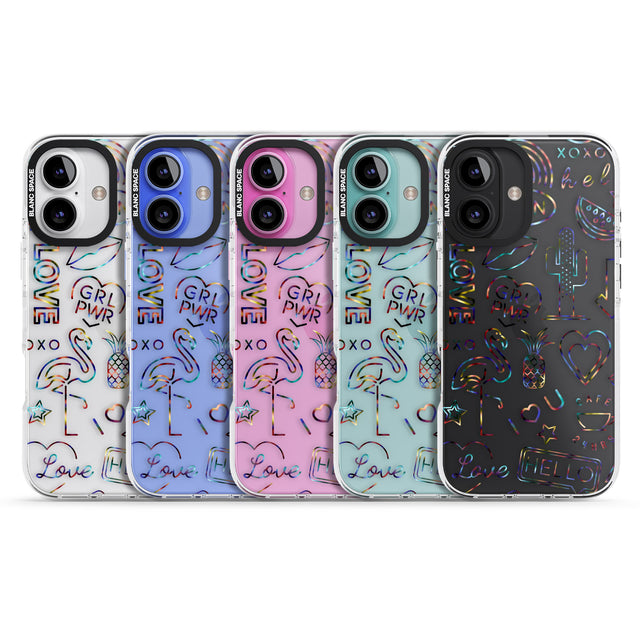 iPhone 16 Pro Max Funky nebula Neon Sign Black Impact Phone Case