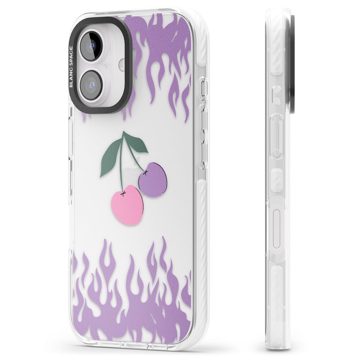 iPhone 16 Pro Max Cherries n' Flames Black Impact Phone Case