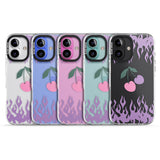 iPhone 16 Pro Max Cherries n' Flames Black Impact Phone Case