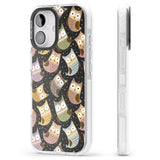 iPhone 16 Pro Max Cute Owl Pattern Black Impact Phone Case