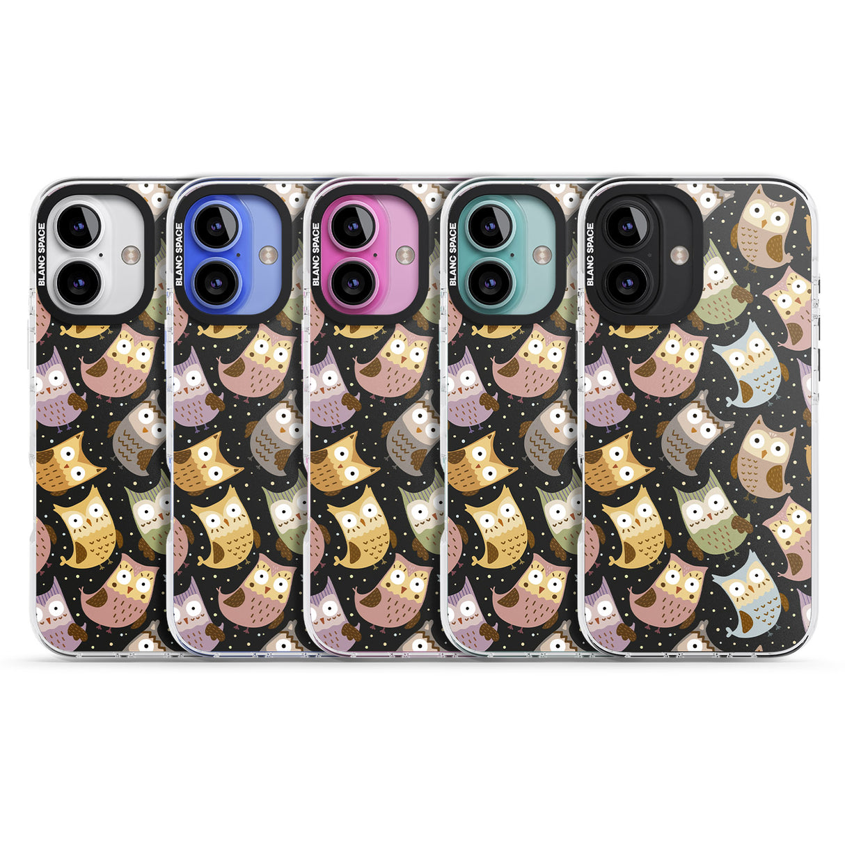 iPhone 16 Pro Max Cute Owl Pattern Black Impact Phone Case