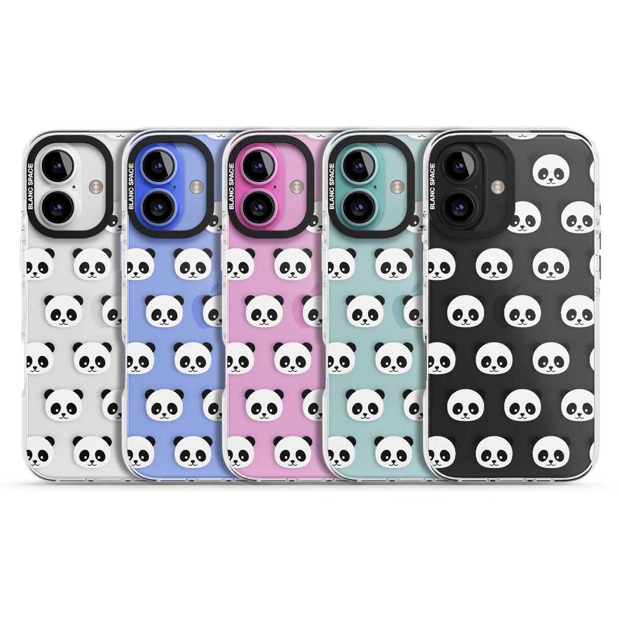 iPhone 16 Pro Max Panda Face Pattern Black Impact Phone Case