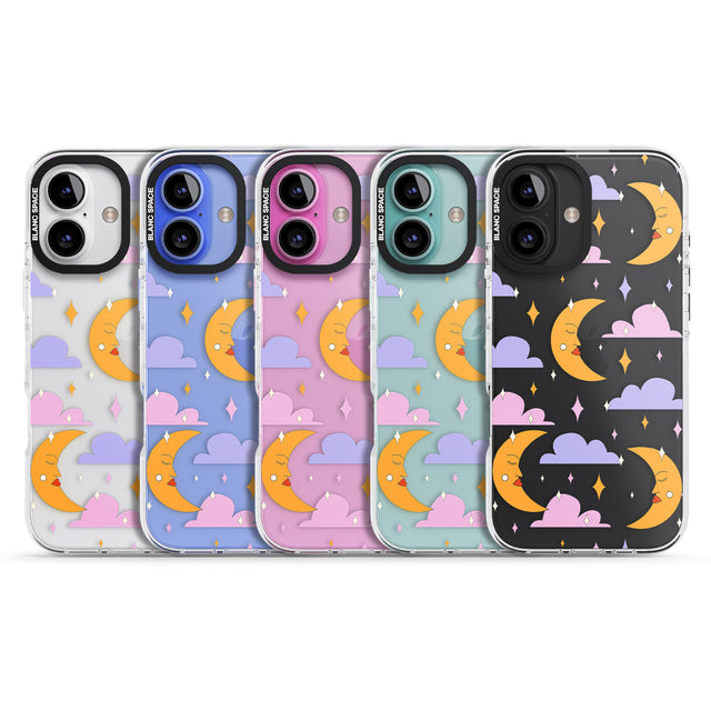 iPhone 16 Pro Max Moons & Clouds Black Impact Phone Case