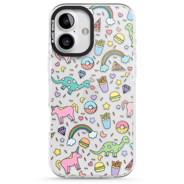 iPhone 16 Pro Max Cute Pattern Black Impact Phone Case