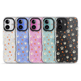 iPhone 16 Pro Max Paws & Hearts Pattern (Clear) Black Impact Phone Case