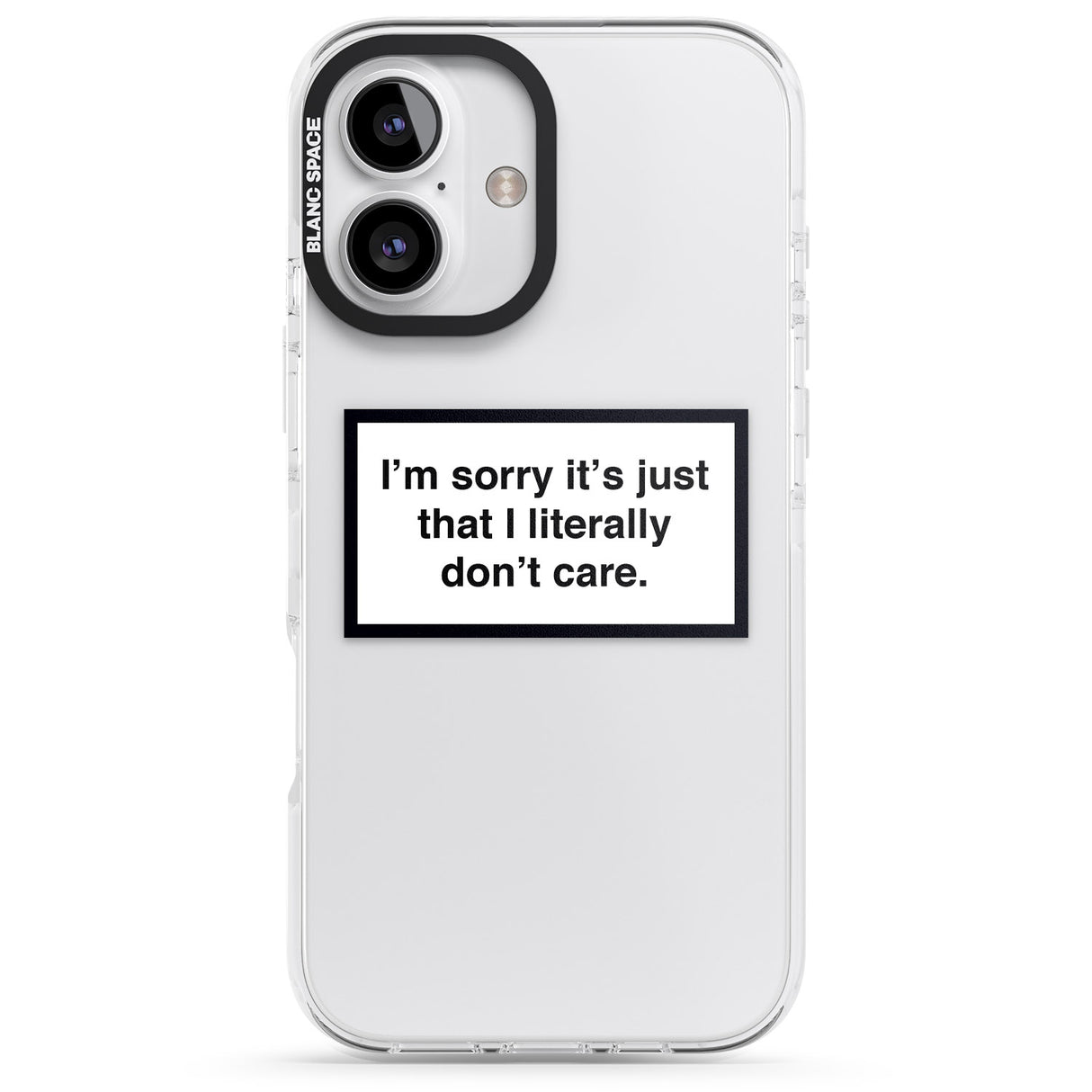 iPhone 16 Pro Max I Literally Don't Care Black Impact Phone Case