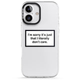 iPhone 16 Pro Max I Literally Don't Care Black Impact Phone Case