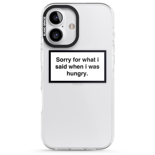 iPhone 16 Pro Max Sorry for what I said Black Impact Phone Case