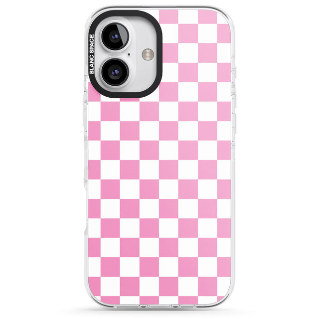 iPhone 16 Pro Max Pink Checkered Black Impact Phone Case