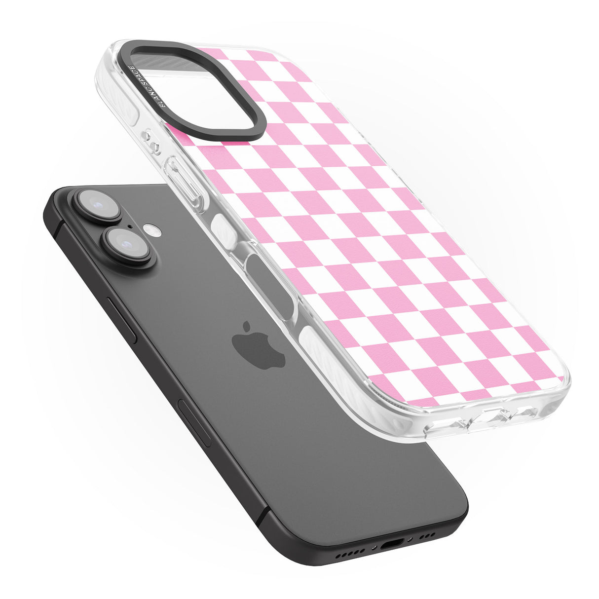 iPhone 16 Pro Max Pink Checkered Black Impact Phone Case