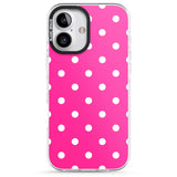 iPhone 16 Pro Max Pink Polka Dot Black Impact Phone Case