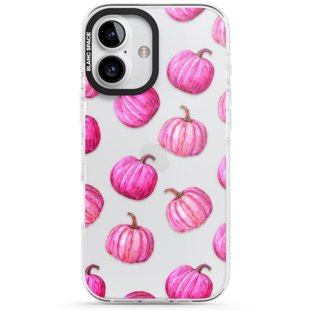 Pink Pumpkins Impact Phone Case for iPhone 16, iPhone 16 Plus