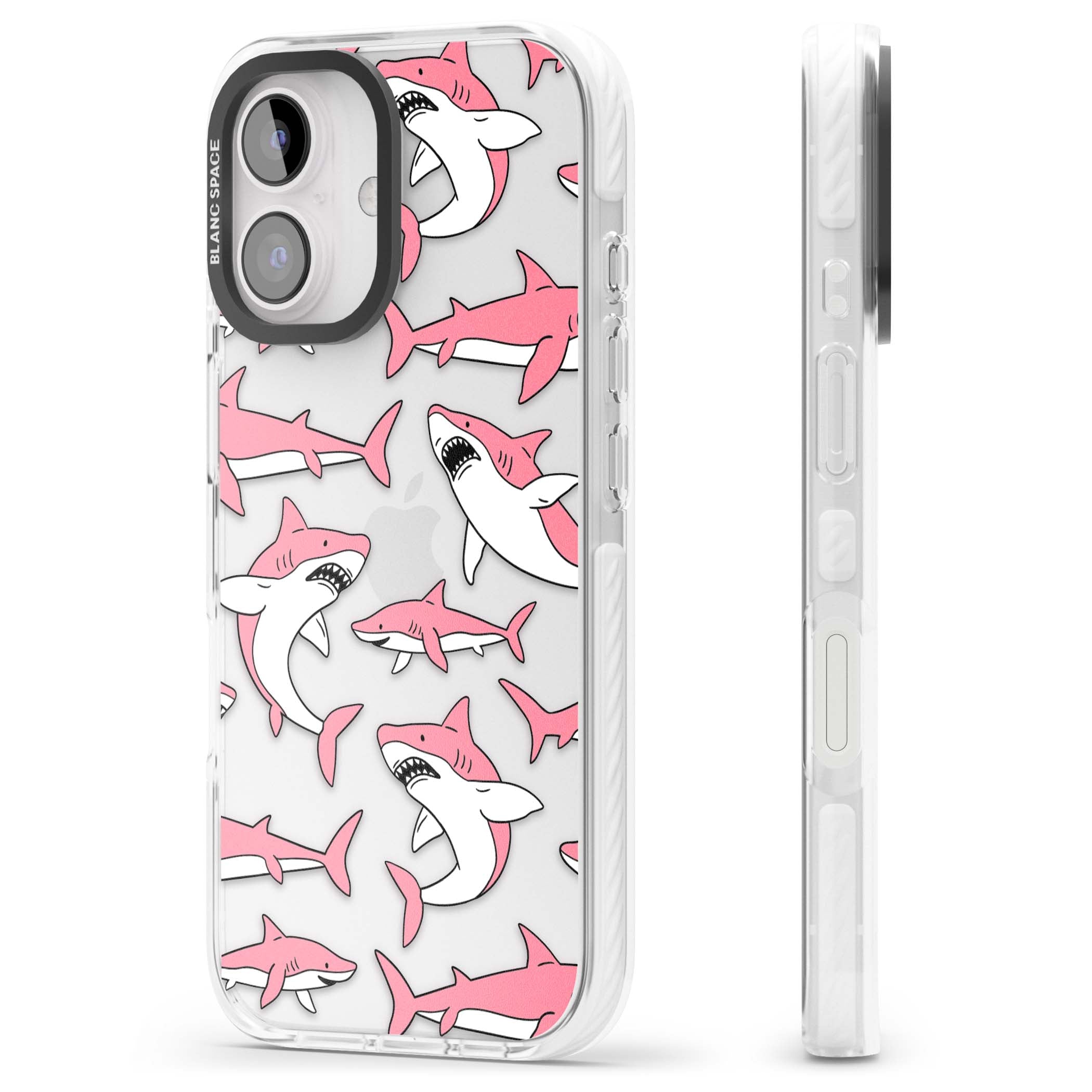 Bubblegum Sharks for her iPhone case | Clear Impact case for iPhone 16, iPhone 16 Plus