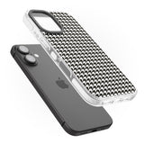 iPhone 16 Pro Max Chic Houndstooth Check Black Impact Phone Case