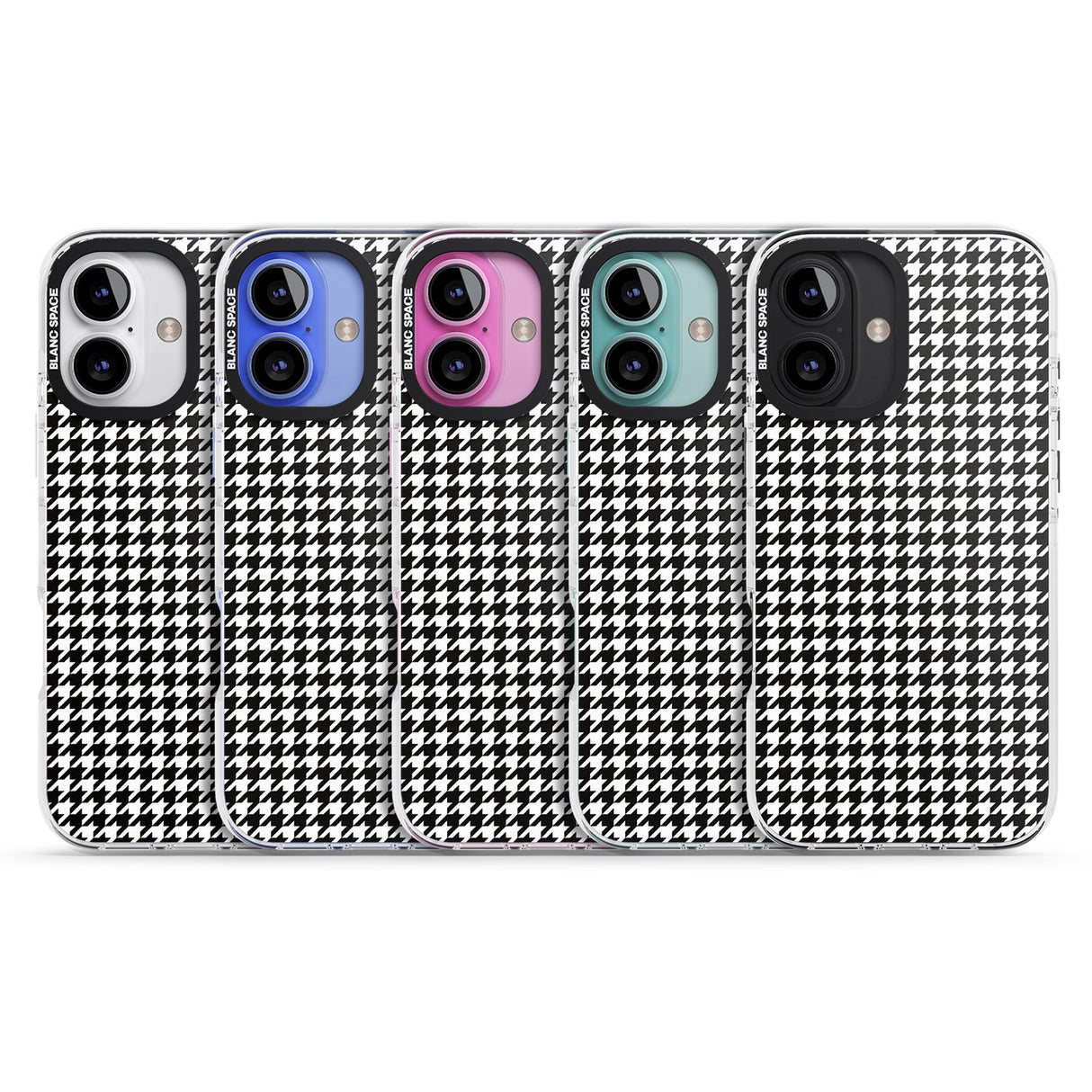 iPhone 16 Pro Max Chic Houndstooth Check Black Impact Phone Case