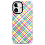 iPhone 16 Pro Max Crosshatch Plaid Black Impact Phone Case