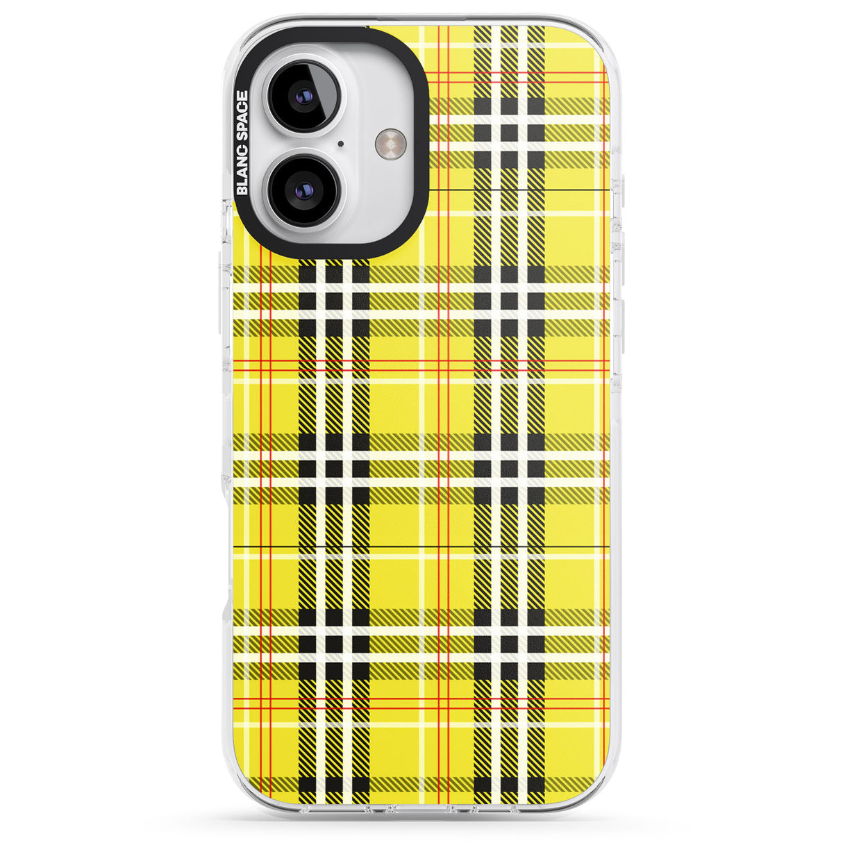 iPhone 16 Pro Max Yellow Plaid Black Impact Phone Case