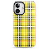 iPhone 16 Pro Max Yellow Plaid Black Impact Phone Case