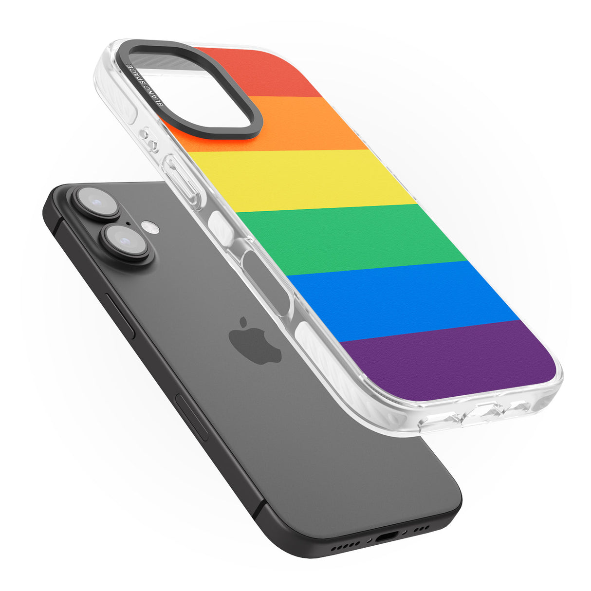 iPhone 16 Pro Max Rainbow Stripes Black Impact Phone Case