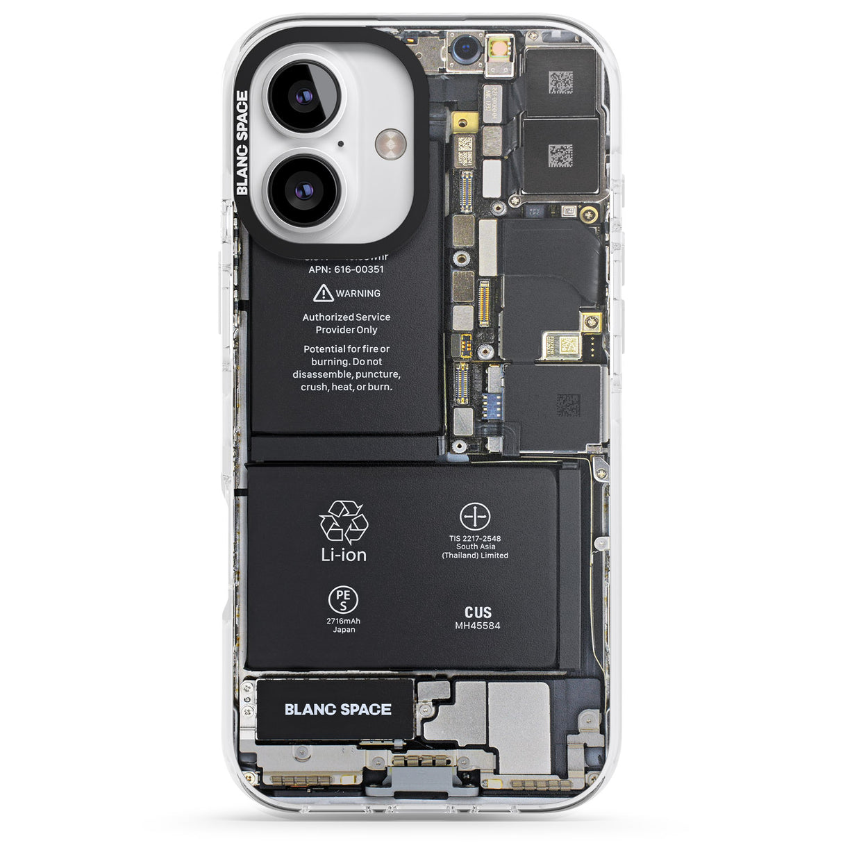 iPhone 16 Pro Max Circuit Board Black Impact Phone Case