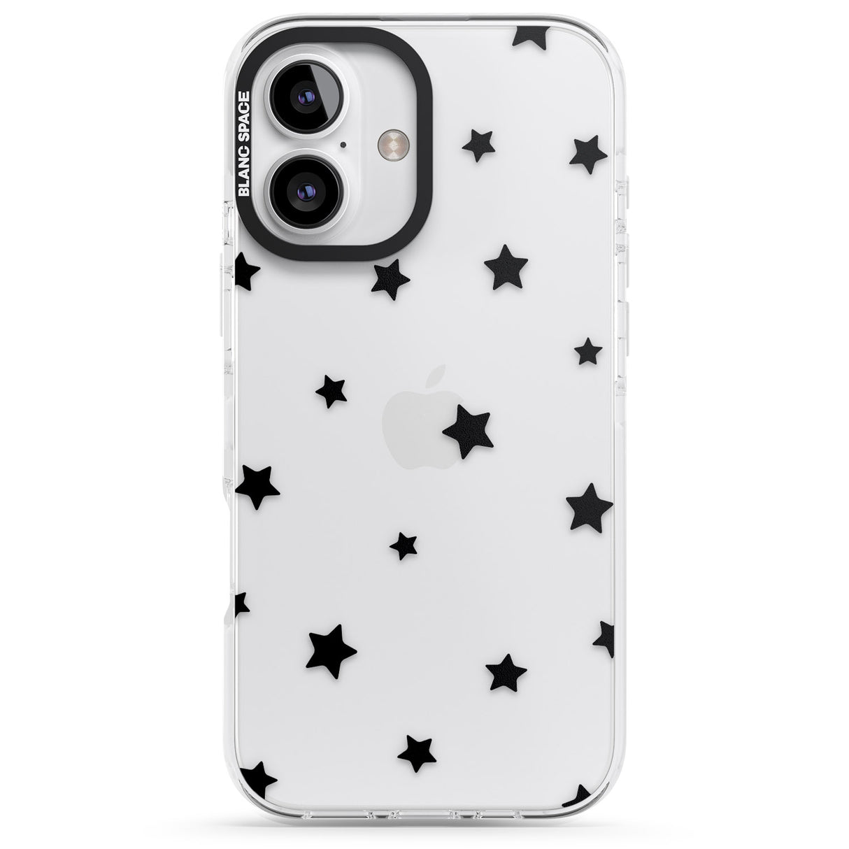 iPhone 16 Pro Max Black Stars Pattern Black Impact Phone Case