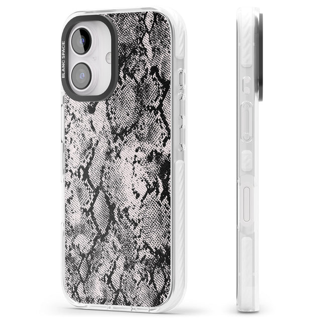 iPhone 16 Pro Max Pastel Snakeskin - Grey Black Impact Phone Case