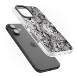 iPhone 16 Pro Max Pastel Snakeskin - Grey Black Impact Phone Case