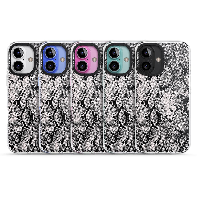 iPhone 16 Pro Max Pastel Snakeskin - Grey Black Impact Phone Case