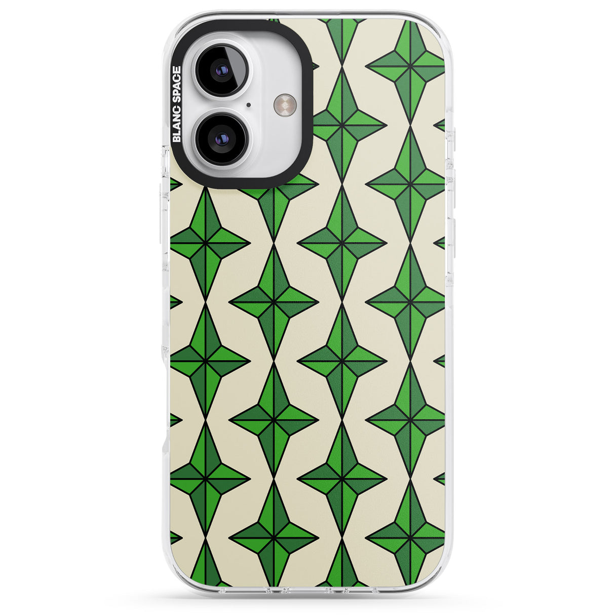 iPhone 16 Pro Max Emerald Stars Pattern Black Impact Phone Case