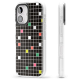 iPhone 16 Pro Max Vibrant Black Geometric Grid Black Impact Phone Case